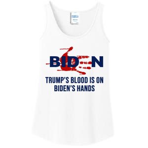 TrumpS Blood On BidenS Hands Ladies Essential Tank