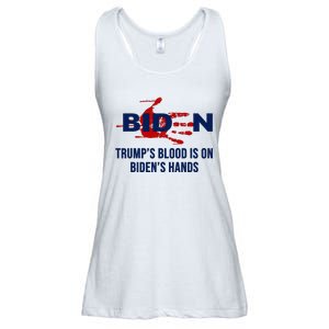 TrumpS Blood On BidenS Hands Ladies Essential Flowy Tank