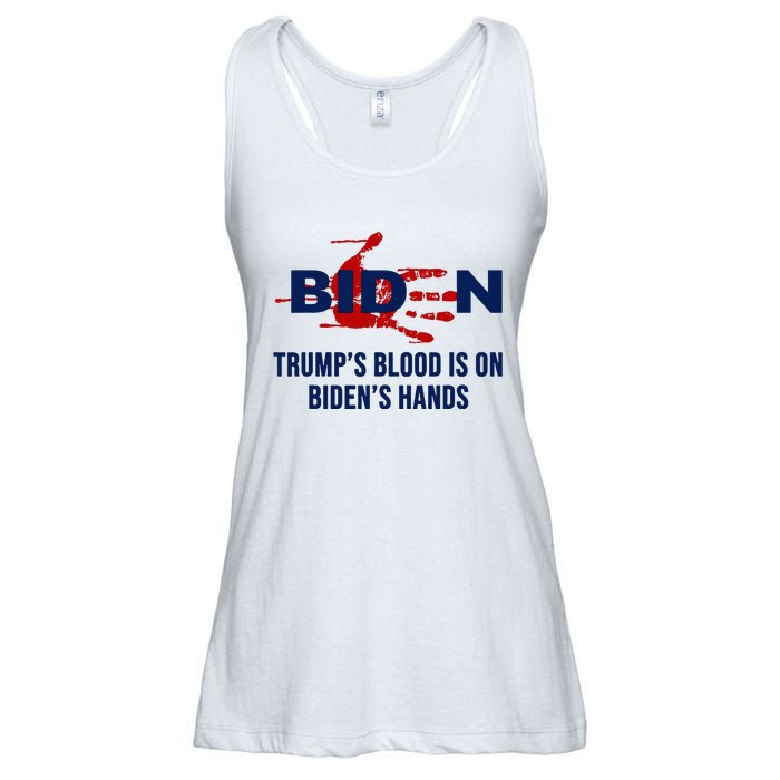 TrumpS Blood On BidenS Hands Ladies Essential Flowy Tank