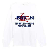 TrumpS Blood On BidenS Hands Premium Crewneck Sweatshirt