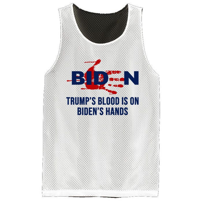 TrumpS Blood On BidenS Hands Mesh Reversible Basketball Jersey Tank