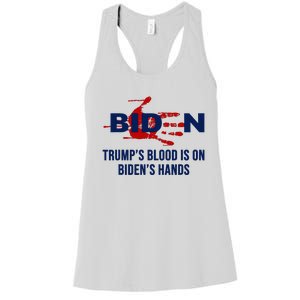 TrumpS Blood On BidenS Hands Women's Racerback Tank