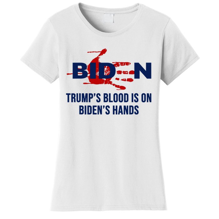 TrumpS Blood On BidenS Hands Women's T-Shirt