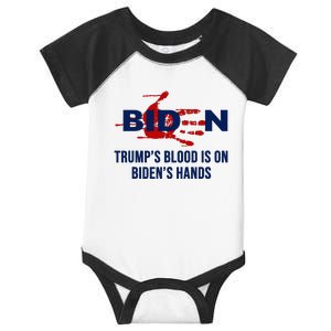 TrumpS Blood On BidenS Hands Infant Baby Jersey Bodysuit