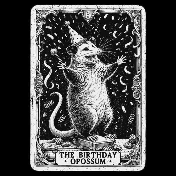 The Birthday Opossum Tarot Card Opossum Button
