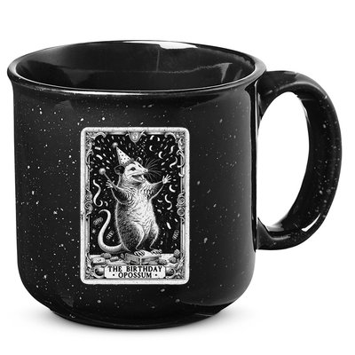 The Birthday Opossum Tarot Card Opossum 15oz Campfire Ceramic Mug