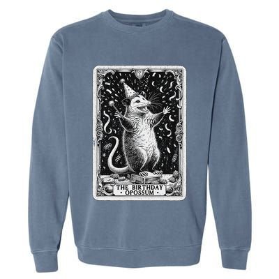 The Birthday Opossum Tarot Card Opossum Garment-Dyed Sweatshirt