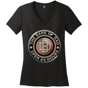 The Bank Of Dad Funny Fathers Day T Women's V-Neck T-Shirt