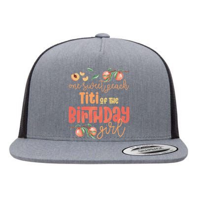 Titi Birthday One Sweet Peach Peachy Birthday Party Flat Bill Trucker Hat