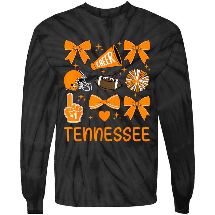 Tennessee Bow Orange For Tn Lovers Tie-Dye Long Sleeve Shirt