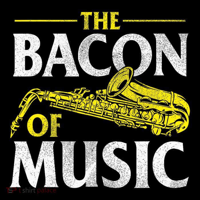 The Bacon Of Music Saxophone Player Saxophonist Jazz Flat Bill Trucker Hat