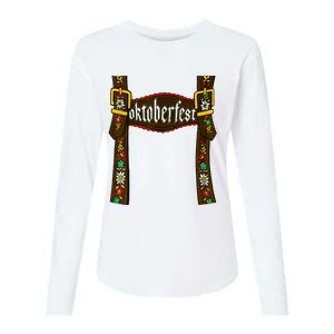 Traditional Bavarian Oktoberfest 24 Lederhosen Beer Drinkin Womens Cotton Relaxed Long Sleeve T-Shirt