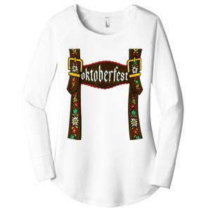 Traditional Bavarian Oktoberfest 24 Lederhosen Beer Drinkin Women's Perfect Tri Tunic Long Sleeve Shirt