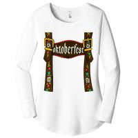 Traditional Bavarian Oktoberfest 24 Lederhosen Beer Drinkin Women's Perfect Tri Tunic Long Sleeve Shirt