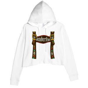 Traditional Bavarian Oktoberfest 24 Lederhosen Beer Drinkin Crop Fleece Hoodie