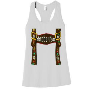 Traditional Bavarian Oktoberfest 24 Lederhosen Beer Drinkin Women's Racerback Tank