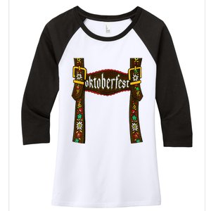 Traditional Bavarian Oktoberfest 24 Lederhosen Beer Drinkin Women's Tri-Blend 3/4-Sleeve Raglan Shirt