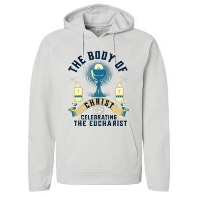 The Body Of Christ Celebrating The Eucharist Performance Fleece Hoodie