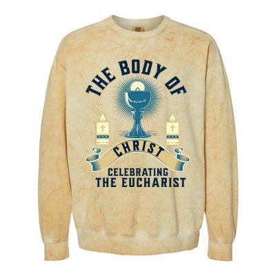 The Body Of Christ Celebrating The Eucharist Colorblast Crewneck Sweatshirt