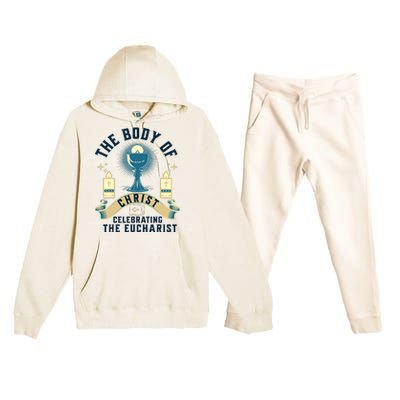 The Body Of Christ Celebrating The Eucharist Premium Hooded Sweatsuit Set