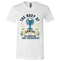 The Body Of Christ Celebrating The Eucharist V-Neck T-Shirt