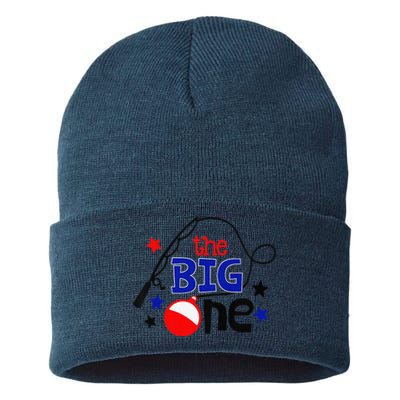 The Big One Fishing Lover 1st Birthday Gift For Sustainable Knit Beanie