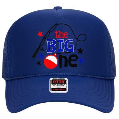 The Big One Fishing Lover 1st Birthday Gift For High Crown Mesh Back Trucker Hat