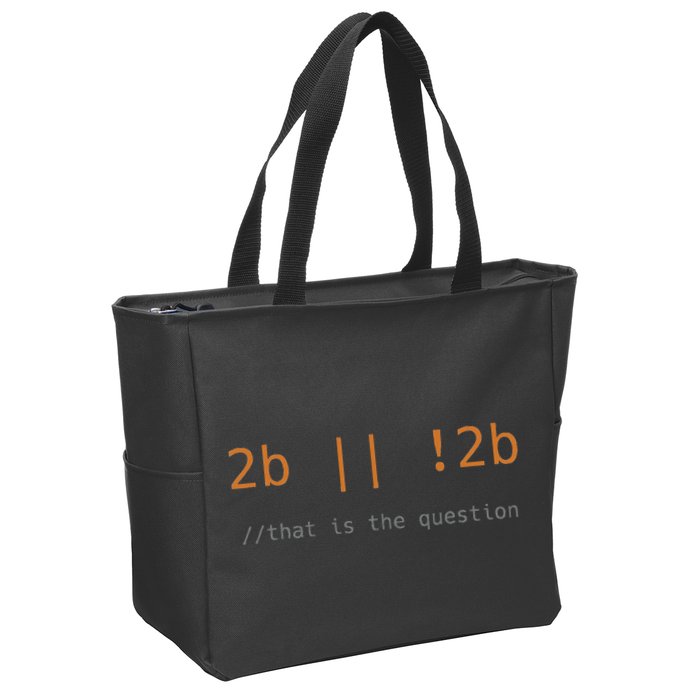 To Be Or Not Code Funny Programming Coding It Gift Black Zip Tote Bag