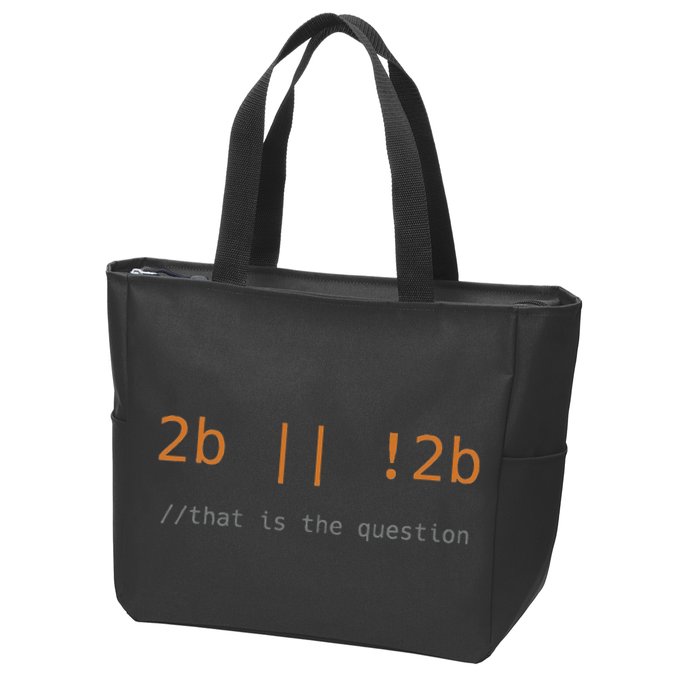 To Be Or Not Code Funny Programming Coding It Gift Black Zip Tote Bag
