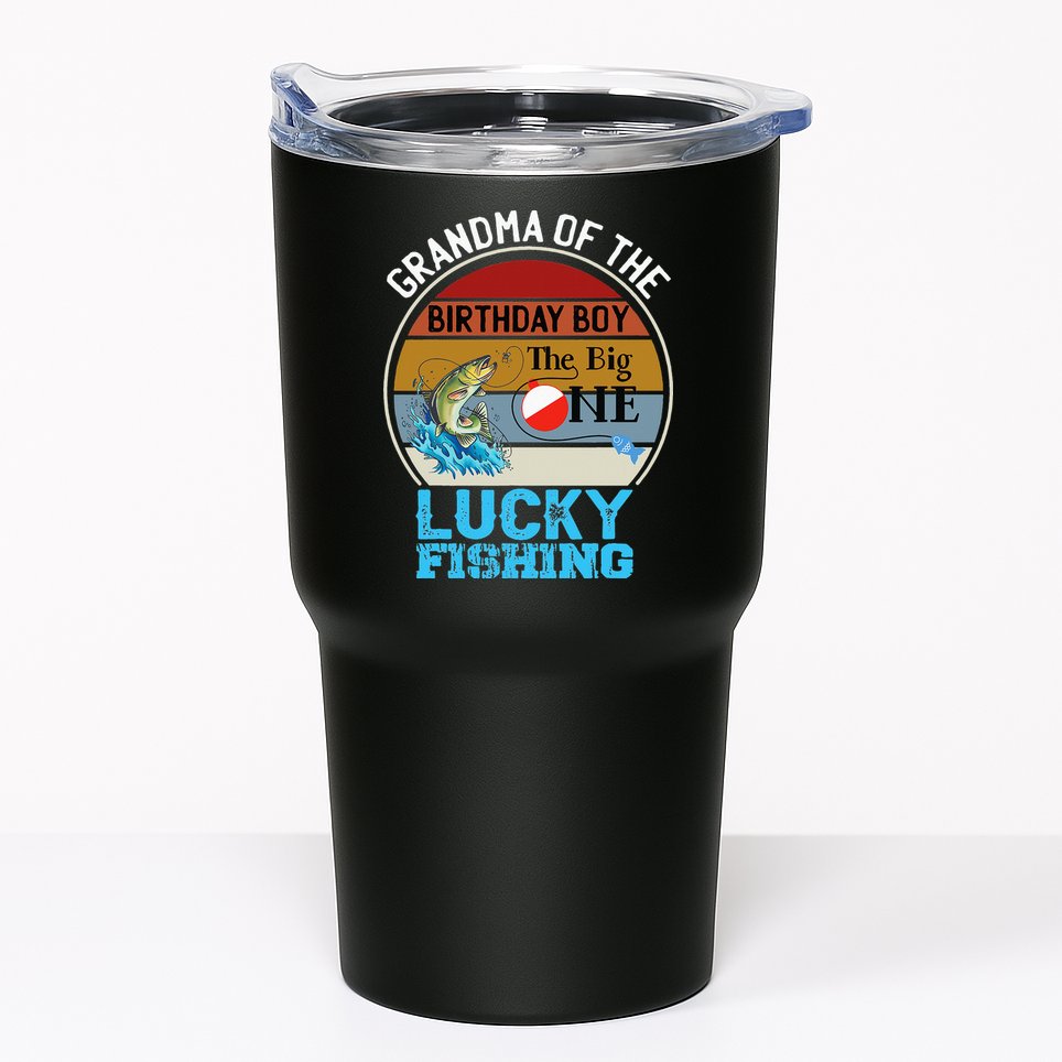 The Big One Birthday Theme Fishing Grandma Of Birthday Tumbler