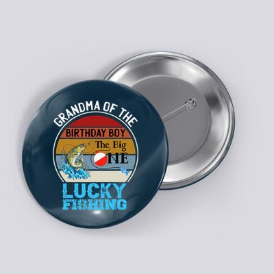 The Big One Birthday Theme Fishing Grandma Of Birthday Button