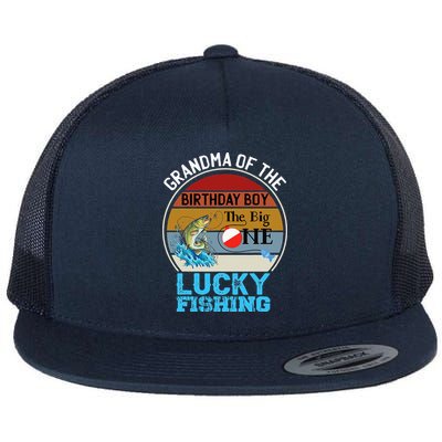 The Big One Birthday Theme Fishing Grandma Of Birthday Flatbill Hat