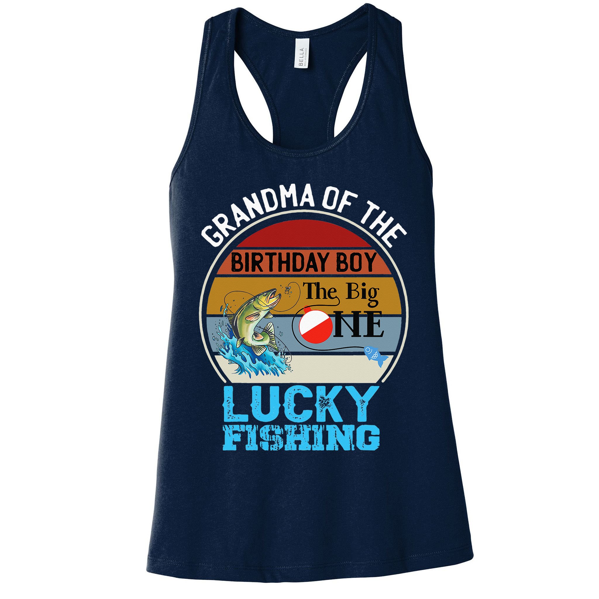 The Big One Birthday Theme Fishing Grandma Of Birthday Womens Tank Top