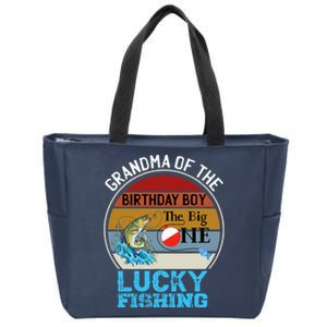 The Big One Birthday Theme Fishing Grandma Of Birthday Zip Tote Bag