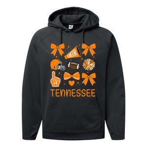 Tennessee Bow Orange For Tn Lovers Performance Fleece Hoodie