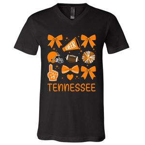 Tennessee Bow Orange For Tn Lovers V-Neck T-Shirt