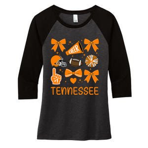 Tennessee Bow Orange For Tn Lovers Women's Tri-Blend 3/4-Sleeve Raglan Shirt