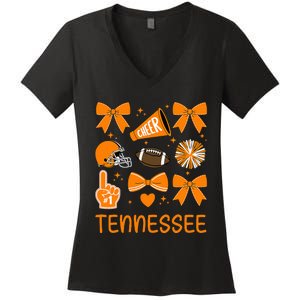 Tennessee Bow Orange For Tn Lovers Women's V-Neck T-Shirt