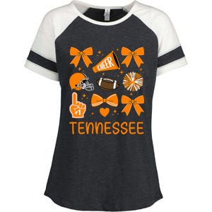 Tennessee Bow Orange For Tn Lovers Enza Ladies Jersey Colorblock Tee