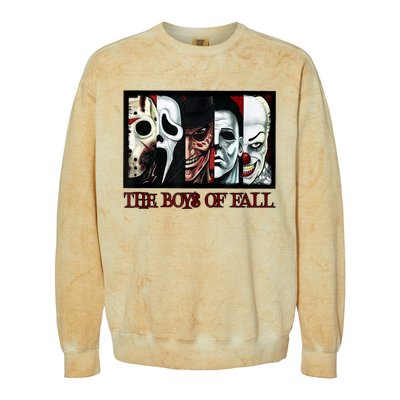 The Boyss Of Fall Horror Films Halloween Colorblast Crewneck Sweatshirt