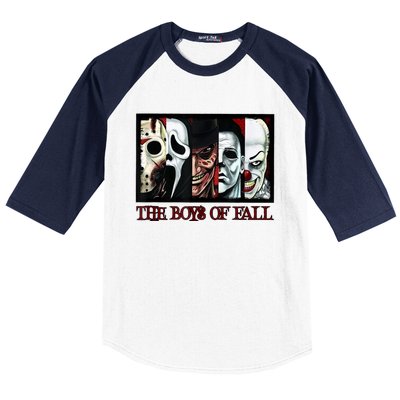 The Boyss Of Fall Horror Films Halloween Baseball Sleeve Shirt