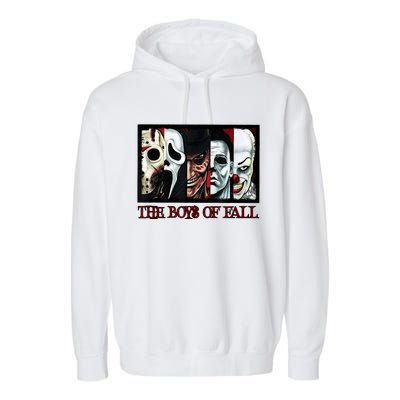 The Boyss Of Fall Horror Films Halloween Garment-Dyed Fleece Hoodie