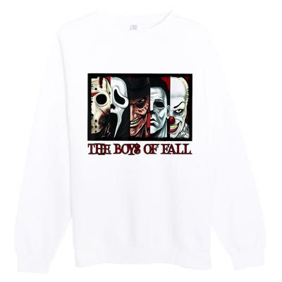 The Boyss Of Fall Horror Films Halloween Premium Crewneck Sweatshirt