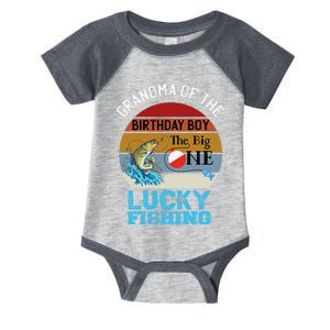 The Big One Birthday Theme Fishing Grandma Of Birthday Infant Baby Jersey Bodysuit