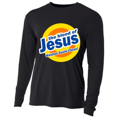 The Blood Of Jesus Washes Souls Clean Cooling Performance Long Sleeve Crew
