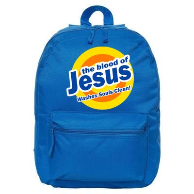 The Blood Of Jesus Washes Souls Clean 16 in Basic Backpack