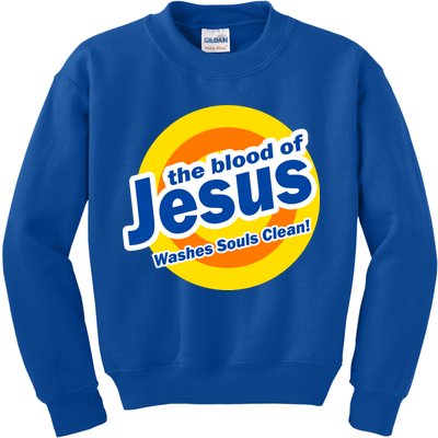The Blood Of Jesus Washes Souls Clean Kids Sweatshirt