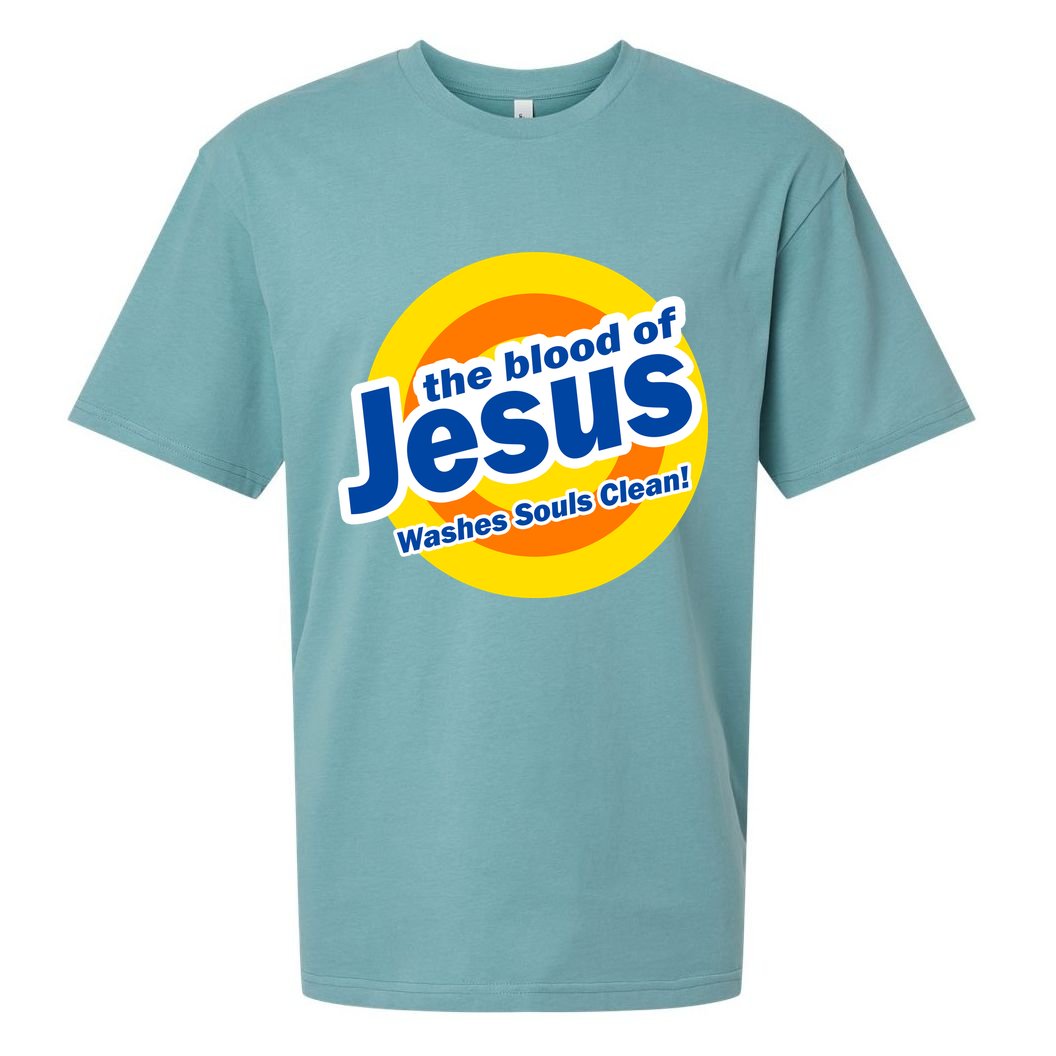 The Blood Of Jesus Washes Souls Clean Sueded Cloud Jersey T-Shirt