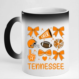 Tennessee Bow Orange For Tn Lovers Football 11oz Black Color Changing Mug