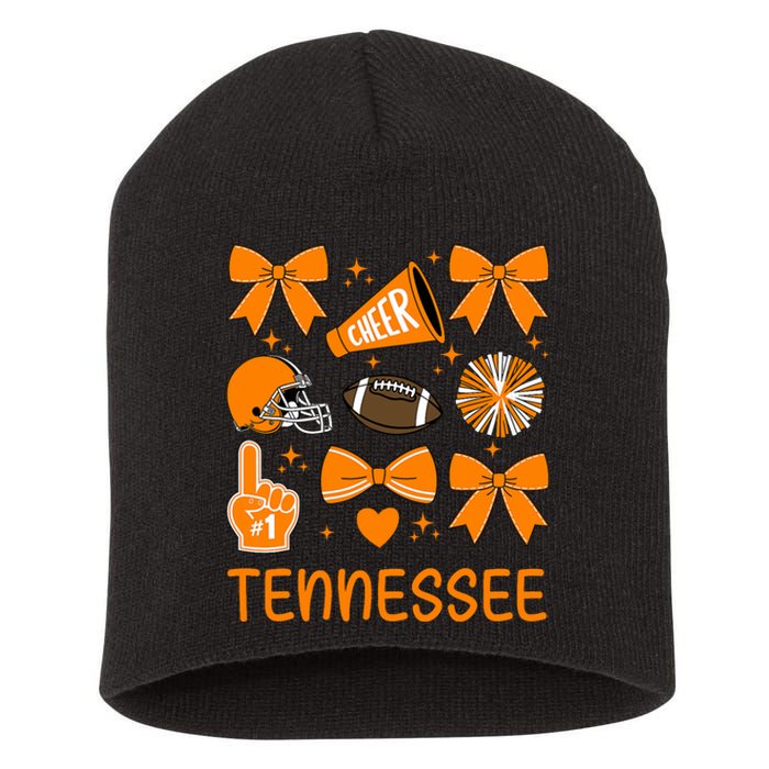 Tennessee Bow Orange For Tn Lovers Football Short Acrylic Beanie